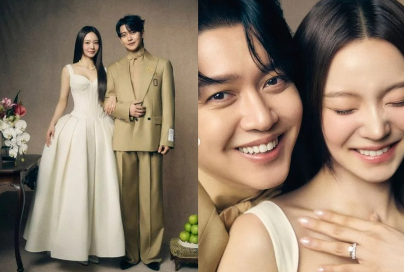 <b>강균성</b>, 14세 연하 <b>유하진</b>과 이색 <b>웨딩 화보</b> "소중한 순간"[셀럽샷]